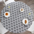 Walrus Round Vinyl Fitted Tablecloth with Flannel Backing Elastic Edge Design Table Cover Waterproof Oil-Proof PVC Table Cloth Stain-Resistant Best for 37"-44" Round