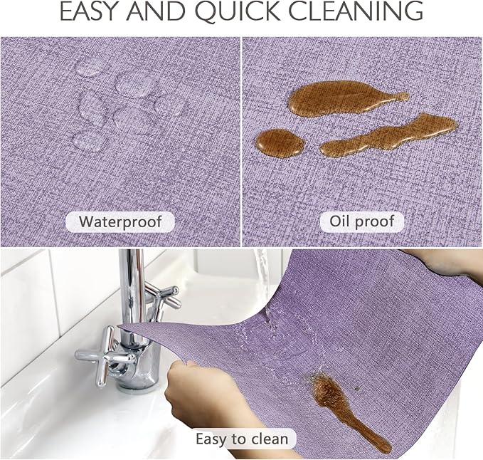 Faux Leather Placemats Set of 8 Washable PU Table mats for Kitchen Table - Heat Resistant, Waterproof, Easy Clean, Anti Slip 11.8" x 17" (Purple-8 Pack)