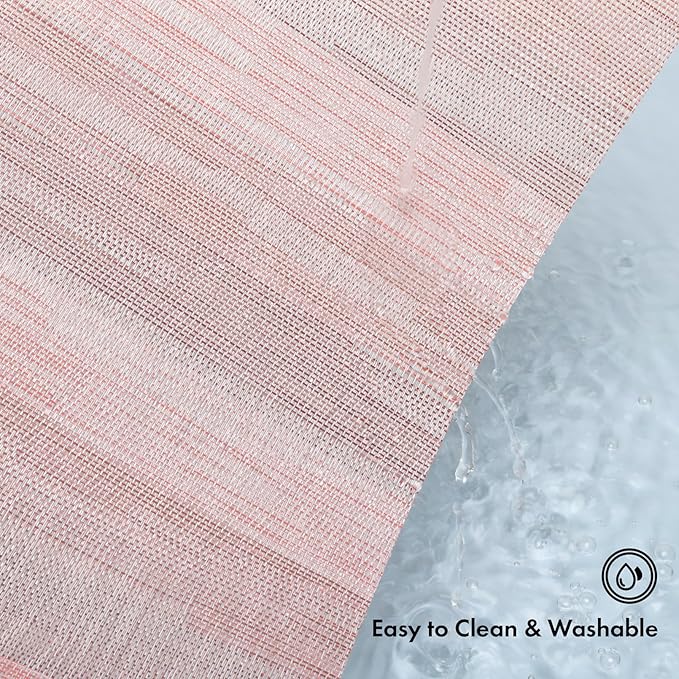 Winknowl Placemats Set of 8, Heat Resistant Stain Resistant Woven Vinyl Insulation Place mats, Durable Washable Elegant Table Mats for Kitchen Dining Table Decor (Misty Rose)