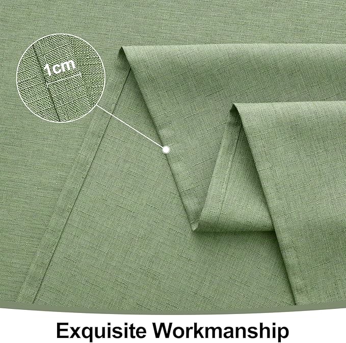 Smiry Rectangle Table Cloth Linen Textured, Waterproof Spillproof Anti-Wrinkle Burlap Tablecloth, Washable Decorative Fabric Table Cover for Dining, Party, Banquet, 60 x 84 Inch, Sage Green
