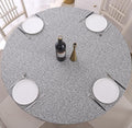 Walrus Round Vinyl Fitted Tablecloth with Flannel Backing Elastic Edge Design Table Cover Waterproof Oil-Proof PVC Table Cloth Stain-Resistant Best for 32"-36" Round