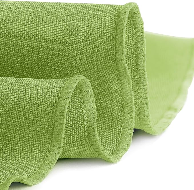 Gee Di Moda Round Tablecloth - 132 Inch Apple Green Round Table Cloth for 72 to 96 Inch Round Tables - Heavy Duty Washable Fabric - for Buffet Table, Holiday Party, Dinner, Wedding & Baby Shower