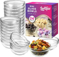 Mini 3.5 Inch Small Glass Bowls - Small Bowls Perfect for Prep, Dips, Nuts, or Candy - Meal Prep Bowls or Dessert Bowls, Set of 24