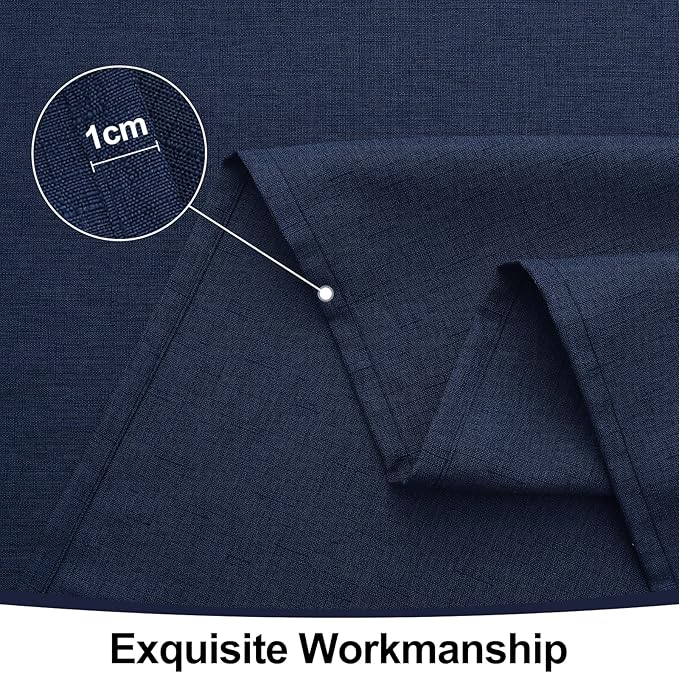 Smiry Rectangle Table Cloth Linen Textured, Waterproof Spillproof Anti-Wrinkle Burlap Tablecloth, Washable Decorative Fabric Table Cover for Dining, Party, Banquet, 54 x 78 Inch, Navy