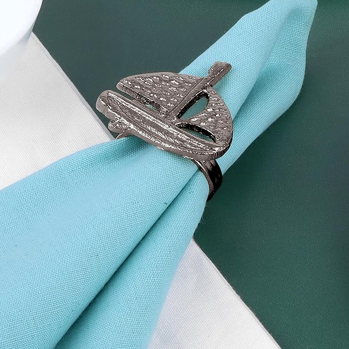 ALPHA Living HOME Elegant Napkin Rings Set of 12 - Crafted Lightweight with Antique Finish, Ideal Décor for Weddings, Family Gatherings, Formal Dinners, Banquets & Everyday Dining (Silver)