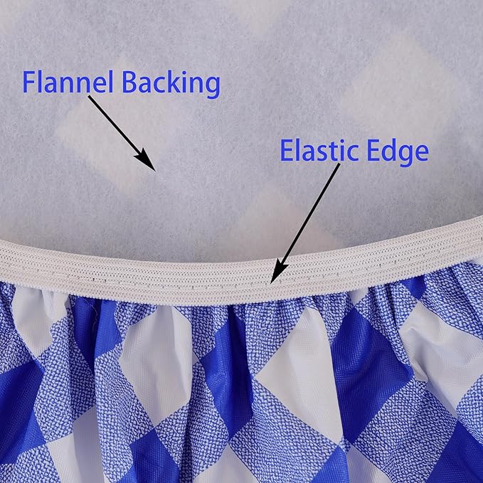 Walrus Round Vinyl Fitted Tablecloth with Flannel Backing Elastic Edge Design Table Cover Waterproof Oil-Proof PVC Table Cloth Stain-Resistant Best for 32"-36" Round