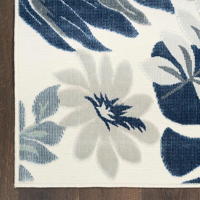 Nourison Home Suncoast Blue 7'10" x 9'10" Area Rug - Easy Clean, Non Shedding, Bed Room, Living Room, Dining Room, Kitchen (8' x 10')