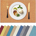 Homaxy Cloths Placemats for Dining Table Set of 4, Heat Resistant Washable Cotton Linen Blend Table Mats, Easy to Clean Place Mats for Indoor Outdoor Party Kitchen Decoration, 13" x 19", Orange