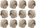 ALPHA Living HOME Napkin Rings Set of 12 - Handmade Jute Napkin Holders for Dining Table, Wedding, Party & Everyday Use Rustic Farmhouse Table Décor Elegant Serviette Rings for Dinner (Creme)