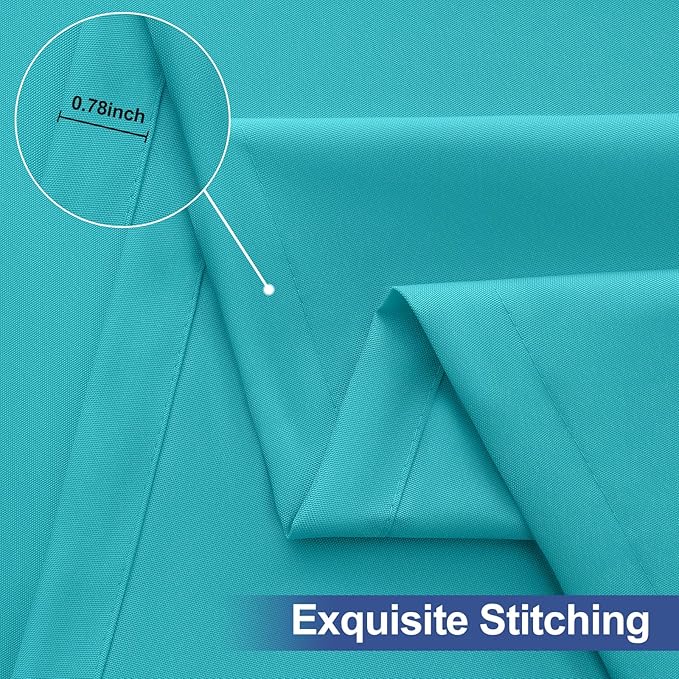 homing 2 Pack Rectangle Table Cloth, Elastic Fitted Fabric Tablecloth Fits for 8 Foot Folding Tables, Washable Table Cover for Picnic, Camping, Indoor & Outdoor (Turquoise, 30" x 96")