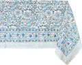 ATOSII Butterfly Blue 100% Cotton Rectangle Boho Fall Tablecloth, Handblock Floral Table Cloth Linen for Kitchen Dining I Parties Wedding Outdoors Christmas Thanksgiving I 72 X 140 Inches I 12 Seater
