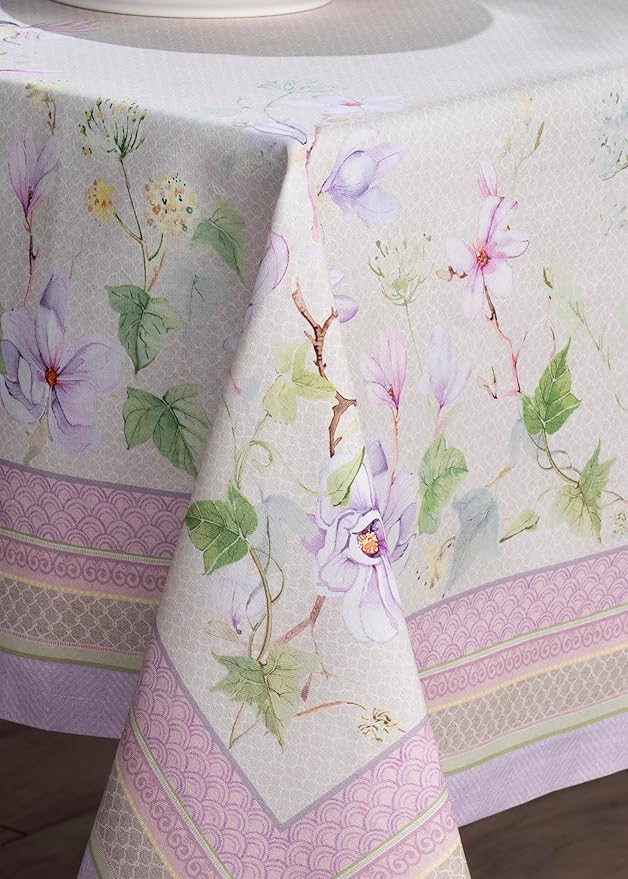 Maison d' Hermine Table Cloth Rectangle Table 100% Cotton 60 x 90 Inches Tablecloth Reusable Decorative for Dining Room Farmhouse Home Valentines Day Decorations Spring Summer - Magnolia Mornings