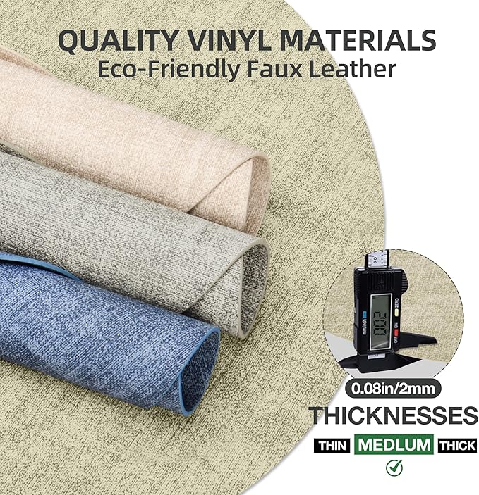 15 inch Faux Leather Round Placemats Set of 6 Non-Slip Washable Wipeable Table Mats, Heat Resistant Waterproof Oilproof Sage Green Place Mats for Kitchen, Dining, Party, Indoor, Outdoor