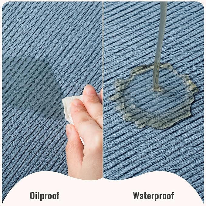 Jovono Faux Leather Placemats Set of 8, Waterproof Washable Table Mats, Easy-Clean Heat Resistant Kitchen Vinyl Place Mat for Dining Table, Restaurant, Indoor, 17.8"x11.8", Light Blue