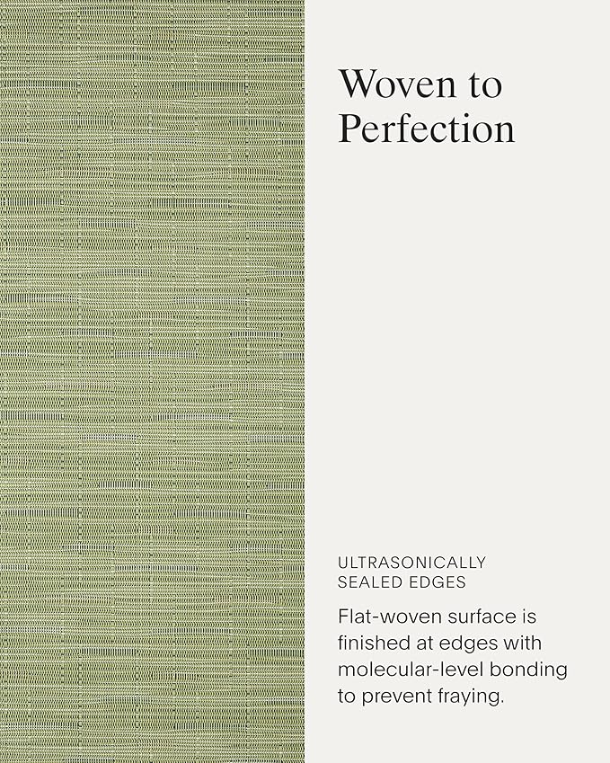 Chilewich Bamboo Placemats Set of 4 - Woven Oval Placemats - Reusable, Stain-Resistant, Indoor/Outdoor Tabletop Protection - 19" x 14" - Spring Green