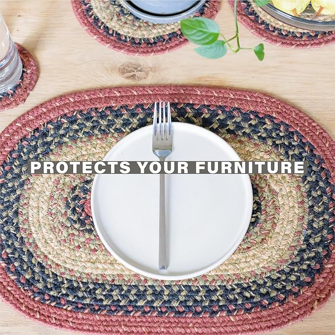 Homespice Highland Dining Placemats, Warm Cabin and Country Decor, Set of 6, Multicolor - 13x19 Rectangle Table Mats - Vibrant Colors, Durable, Easy to Clean and Protects Furniture
