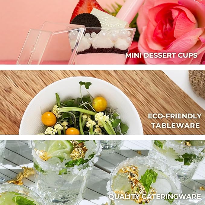 50 Pack Tiny Sugarcane Tear Spoon White Mini Eco-Friendly Tear Drop Serving Tray Disposable Plates Mini Appetizer Plates Sustainable Eco-Friendly Catering Supplies for Weddings CMJJ