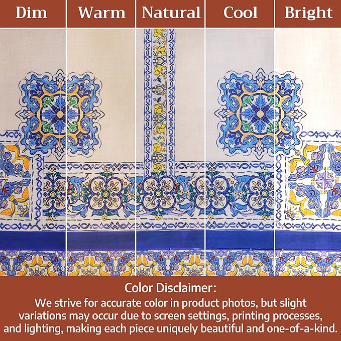 Maison d' Hermine Premium Table Cloth Rectangle Table 100% Combed Cotton 108 x 70 Inches Tablecloth Reusable Decorative for Dining Room, Farmhouse, Home, Party, Festive & Wedding - Sciacca