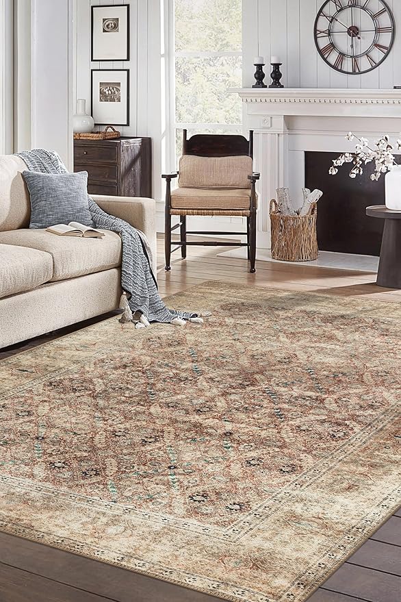 Keen Home Design 3x5 Rug - Machine Washable Entry Rug with Non-Slip Backing, Ideal for Enteryway, Kitchen, Bathroom, Laundry Room - Vintage, Easy Clean, Durable, Low Pile - (3' x 5')