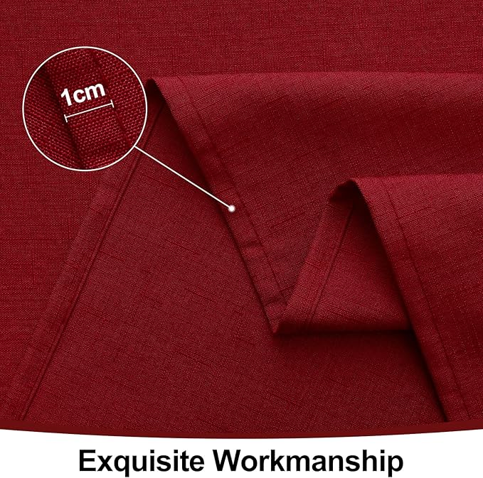 Smiry Rectangle Table Cloth Linen Textured, Waterproof Spillproof Anti-Wrinkle Burlap Tablecloth, Washable Decorative Fabric Table Cover for Dining, Party, Banquet, 60 x 120 Inch, Red