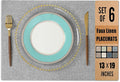 UnivoColors Set of 6 Faux Linen Placemats, Heat-Resistant & Easy-to-Clean,13"x19"for Dining Table, Kitchen, Holiday Meals (Light Grey)