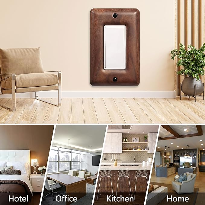 North American Walnut Switchplates and Outlet Covers Decorative Solid Wood Light Switch Cover for Stylish Décor