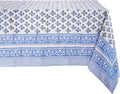 ATOSII Gulbahar Blue 100% Cotton Fall Rectangle Tablecloth, Handblock Print Floral Table Cloth for Kitchen Dining Linen I Thanksgiving Christmas Weddings Outdoors I 72 X 140 Inches I 12 Seater