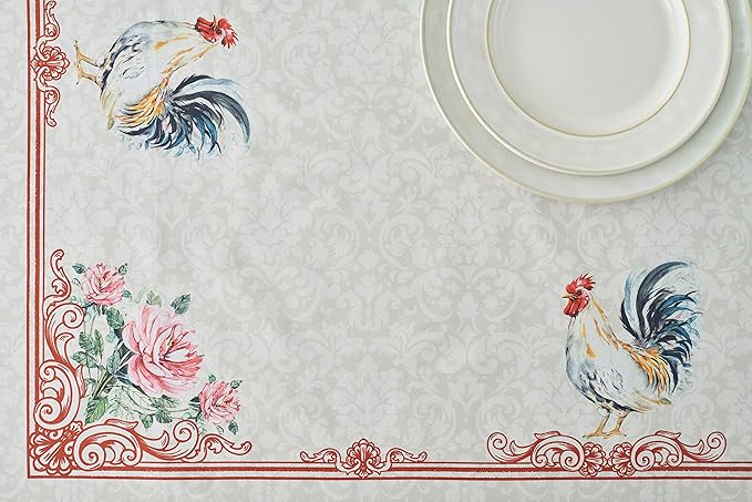 Maison d' Hermine Table Cloth Rectangle Table 100% Cotton 54 x 72 Inches Tablecloth Reusable Decorative for Dining Room Farmhouse Home Valentines Day Decorations Spring Summer - Campagne