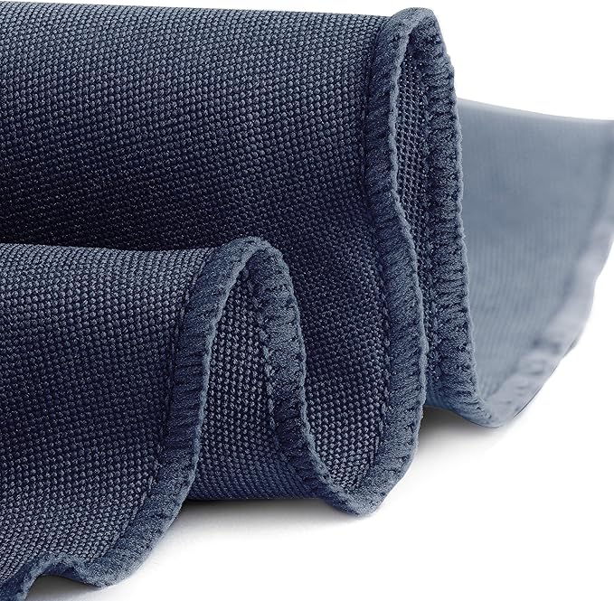 Gee Di Moda Round Tablecloth - 132 Inch Navy Blue Round Table Cloth for 72 to 96 Inch Round Tables - Heavy Duty Washable Fabric - for Buffet Table, Holiday Party, Dinner, Wedding & Baby Shower
