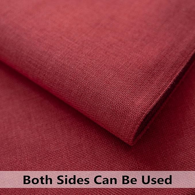 Demetex Red Placemats Set of 8 Fade Resistant Linen Placemats Modern Decorative Table Placemat for Valentines Day Holiday Wedding Birthday, 13x19 inch, Wine Red