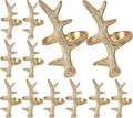 Modern Metal Napkin Rings Set of 12 - Napkin Rings Holder for Dinning Table Parties Dining Table, Weddings, and Special Events - Elegant Table Décor for Home & Restaurants (Gold) - CLEENTABLE