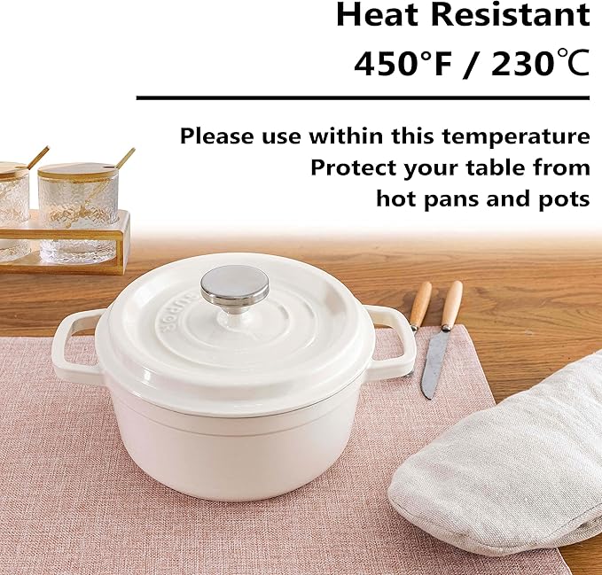 Home Brilliant Placemats Set of 8 Heat Resistant Dining Table Place Mats for Kitchen Table Party Dinner Valentines Decorations, 13 x 19 inches, Apricot Pink