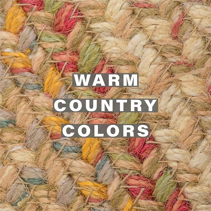Azalea Jute Braided Kitchen Trivets for Hot Dishes, Warm Country Primitive Decor, Set of 6, Multicolor 8" Round Heat Resistant Mat - Rich Colors, Easy to Clean, Durable and Protects Furniture