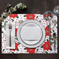 Urban Villa ChristmasPlacemats Pine Cone Print 100% Cotton Fused Placemats 14''x 20'' Over Sized Set of 6 Every Day Use Heavier QualityPlacemats