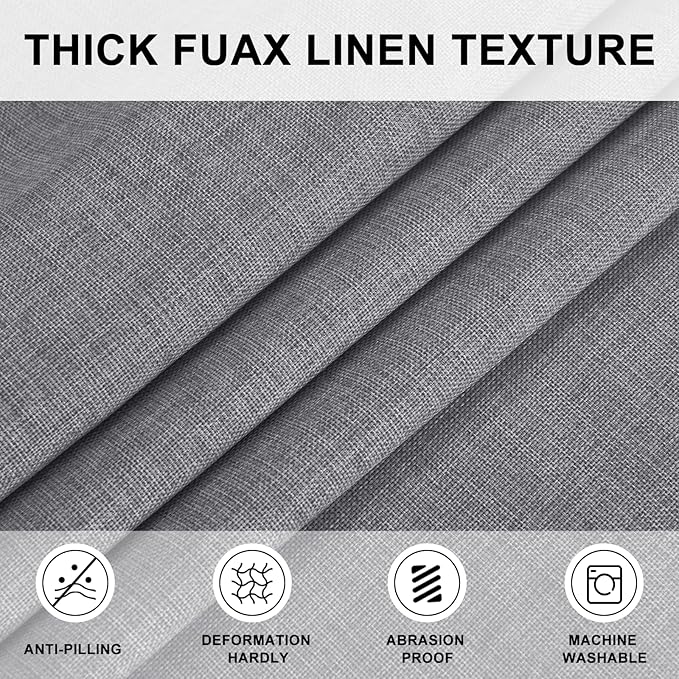 Hiasan Round Tablecloth 60 Inch - Wrinkle and Stain Resistant Washable Polyester Fabric Table Cloth for Patio Dining Room Kitchen Party, Grey