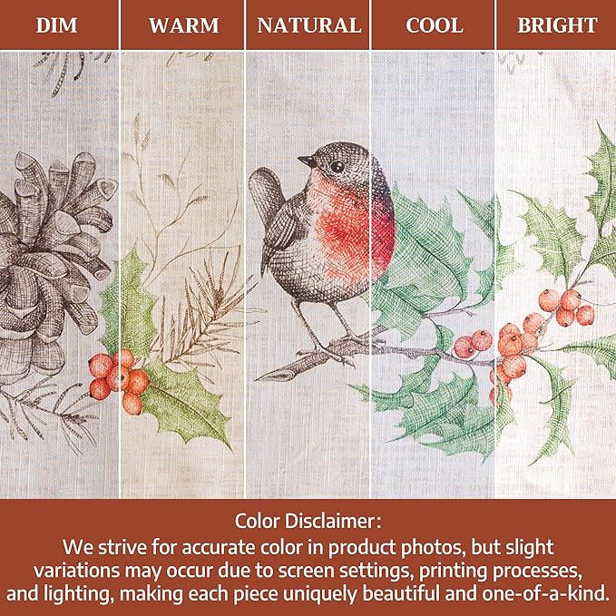 Maison d' Hermine Table Cloth Square Table 100% Cotton 60 x 60 Inches Fall Tablecloth Reusable Everyday Use for Thanksgiving Christmas Decorations Dining Farmhouse Party (Christmas Dew)