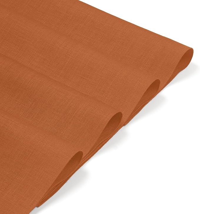 D'Moksha Homes Linen Rust Placemats Set of 4-100% Pure Linen Placemats 14 x 19 Inch for Spring, Easter - Handcrafted and Machine Washable