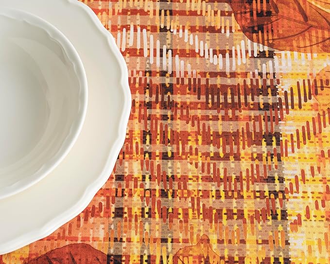 Maison d' Hermine Table Cloth Rectangle Table 100% Cotton 60 x 120 Inches Fall Tablecloth Reusable Everyday Use for Thanksgiving Christmas Decorations Dining Farmhouse Party (Thanksgiving Tartan)