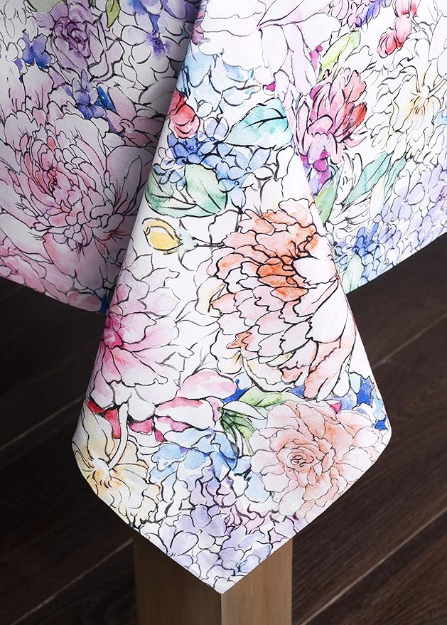 Maison d' Hermine Table Cloth Rectangle Table 100% Cotton 60 x 90 Inches Tablecloth Reusable Decorative for Dining Room Farmhouse Home Valentines Day Decorations Spring Summer - Floral Love