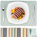 Heat Resistant Placemats Set of 4, 17x12in Waterproof Wipeable Faux Leather Non Slip Table Mats, Easy to Clean, Stain Resistant, for Kitchen Dining Room– Sage Green