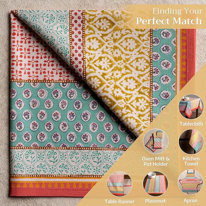 Maison d' Hermine Cloth Napkins Set of 4 100% Cotton Everyday Reusable Square Napkins Cloth Washable Dinner Party Wedding Restaurant Valentines Day Decorations Spring/Summer (Provence, 20" x 20")