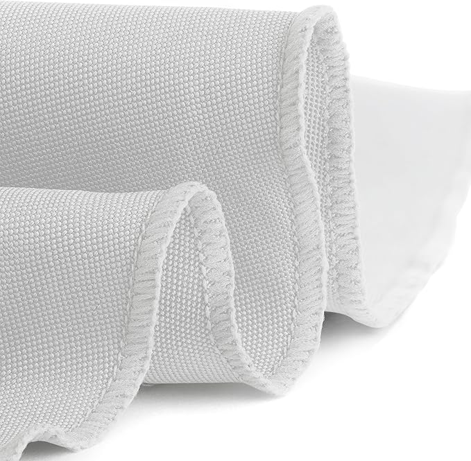 Gee Di Moda 132 Inch White Round Tablecloth - Heavy Duty, Machine Washable, Wrinkle Resistant - For 72 to 96 Inch Round Tables - Ideal for Buffet, Holidays, Dinner, Wedding & Baby Showers