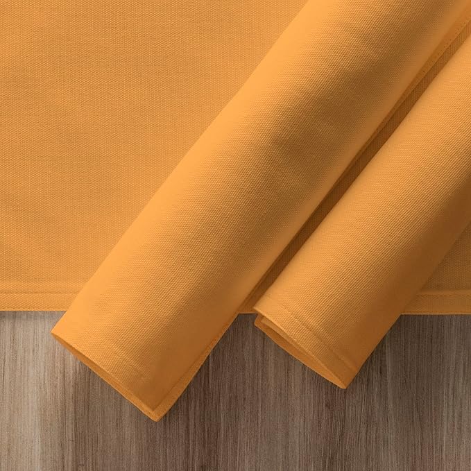 Calicot Placemats Set of 6 100% Cotton Washable Cloth Place Mats, Reusable Table Mats for Spring/Summer & Thanksgiving Christmas Decorations Kitchen Dining Party Wedding (Apricot Yellow, 13" x 19")