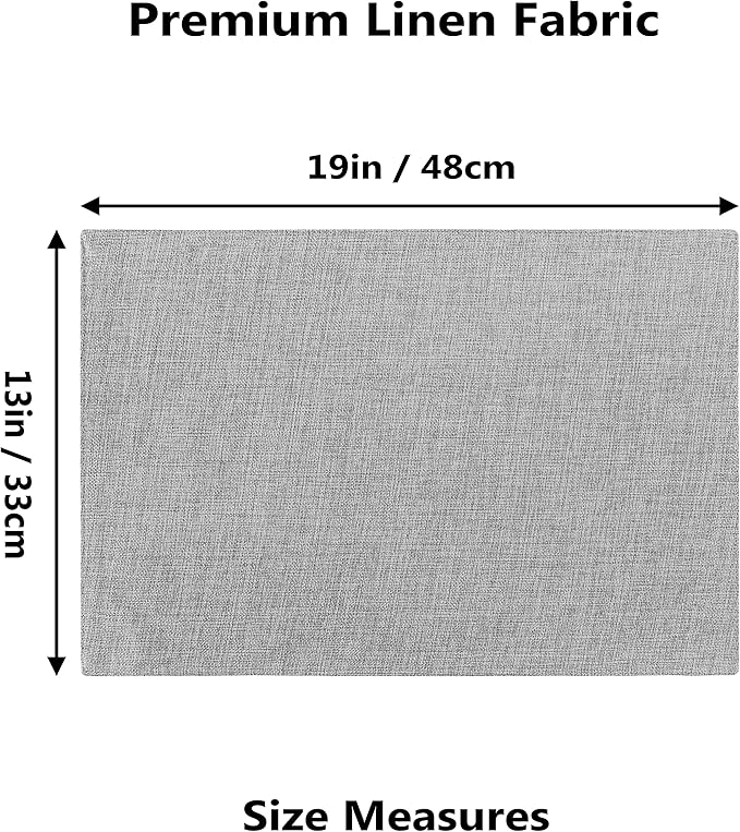 Home Brilliant Cloth Placemats Set of 8 Heat Resistant Washable Plate Mats Placemats for Parties Buffet Dinner Coasters Party Dinner Decor, 13 x 19 inches, Light Grey