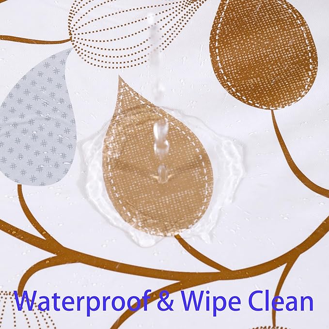 Walrus Round Vinyl Fitted Tablecloth with Flannel Backing Elastic Edge Design Table Cover Waterproof Oil-Proof PVC Table Cloth Stain-Resistant Best for 45"-56" Round