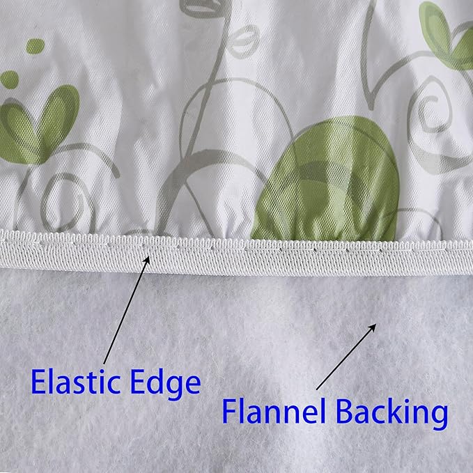 Walrus Round Vinyl Fitted Tablecloth with Flannel Backing Elastic Edge Design Table Cover Waterproof Oil-Proof PVC Table Cloth Stain-Resistant Best for 37"-44" Round