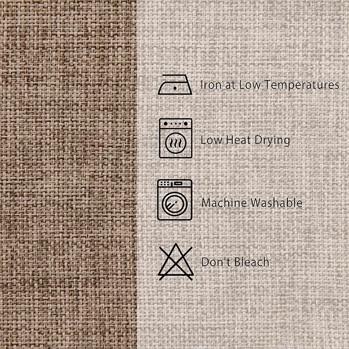 Hiasan Faux Linen Rectangle Tablecloth - Wrinkle and Stain Resistant Washable Table Cloth for Kitchen Dining Room Holiday Table Cover for Dinner, Khaki, 70 x 120 Inch