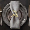 Decozen Set of 8 Gold Napkin Rings in Stag Design Festive Table Decor Setting for Holiday Wedding, Birthday, Kitchen, Home Decor Housewarming Gift - Thanksgiving & Christmas Gift Decoration