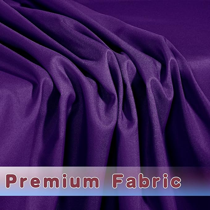 HolidayIdeas Fitted Table Covers for 6 Foot Tables - 72 x 30 Inch - 2 Pack Rectangle Purple Table Clothes Polyester Fabric Table Cover for Folding Table, Parties, Trade Show, Graduation, Family Dinner
