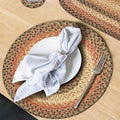 Homespice Russet Round Braided Placemats, Warm Country Decor, Set of 2, 15", Multicolor Jute Table Mats - Vibrant Colors, Durable, Easy to Clean and Protects Furniture